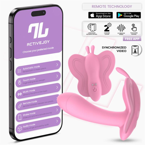 Winge Estimulador Mariposa com App Rosa