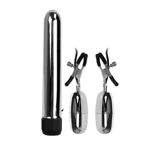 Baile Set Bala Vibrador e Pinzas para Pezones com Vibração Turbo