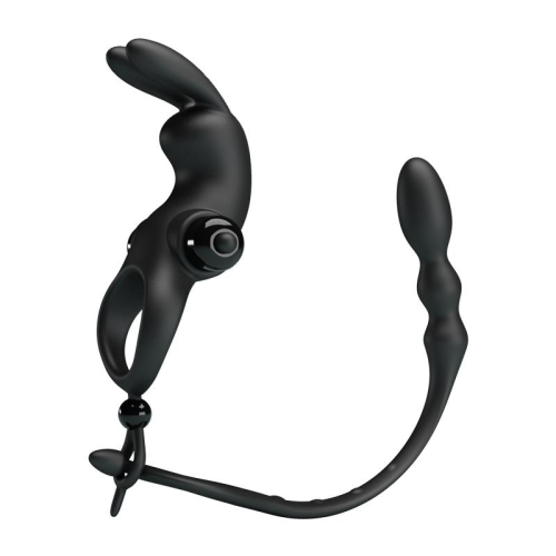 Anel Vibrador com Cadena Anal Desmontable