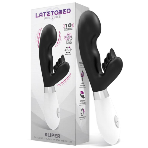 Sliper Vibrador Coelhinho Silicone Preto