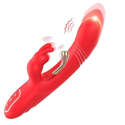 Vibrador Tickler com Thrusting Silicone Líquida