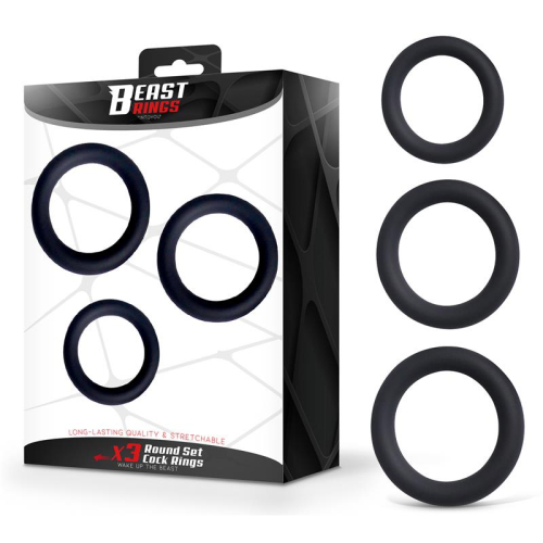 Set de 3 Anels para o Pénis Silicone S,M y L