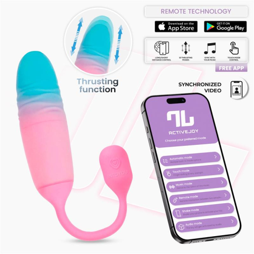 NexEgg Motion Ovo Vibrador com Thrusting App Rosa/Turquesa