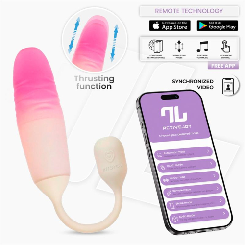 NexEgg Motion Ovo Vibrador com Thrusting App Beige/Rosa