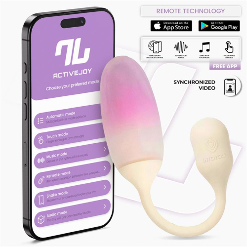 NexEgg Ovo Vibrador Silicone Doble capa App Beige/Rosa