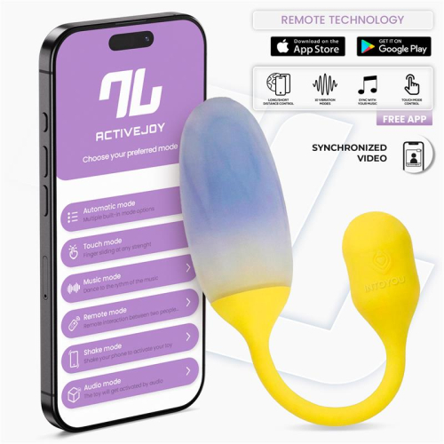 NexEgg Ovo Vibrador Doble Capa Silicone App Amarelo/Púrpura