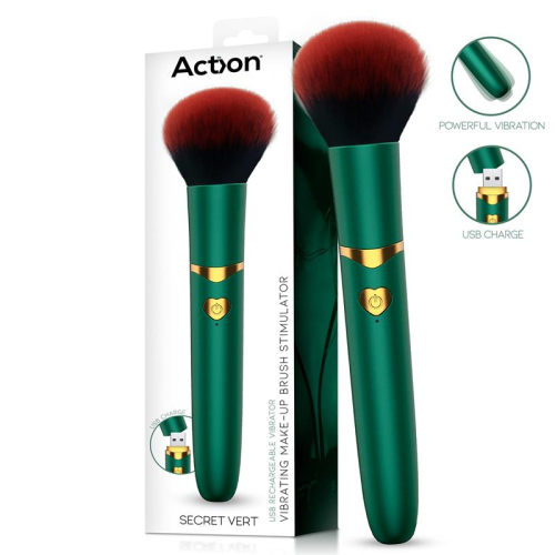 Secret Vert Estimulador Brocha de Maquillaje com Vibração Verde