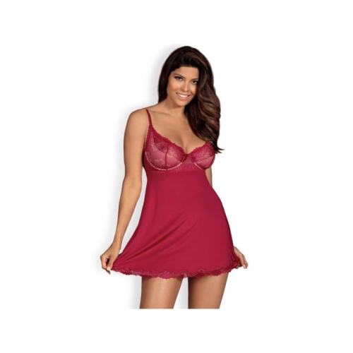 Rosalyne Babydoll e Tanga Vermelho Tamanho S/M