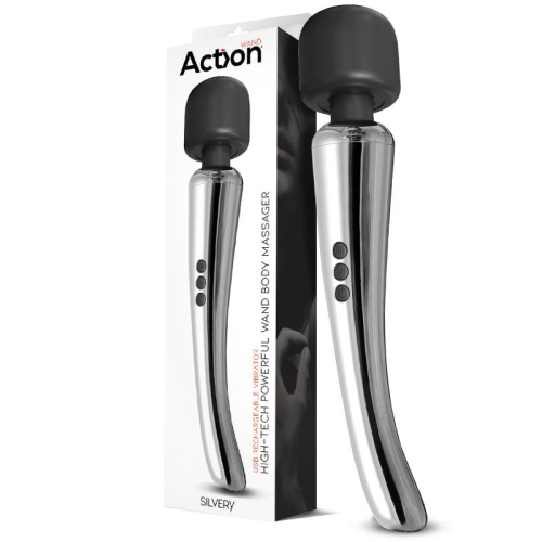 Silvere Wand Massajador High-Tech Súper Potente Inalámbrico USB Cor Cromo Silicone