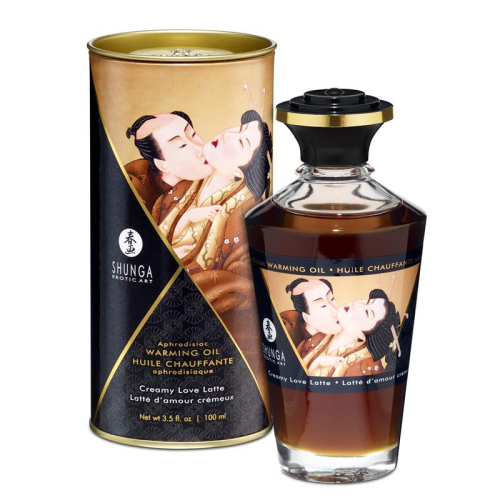 Shunga Óleo de Massagem Efeito Calor Aroma a Creamy Latte