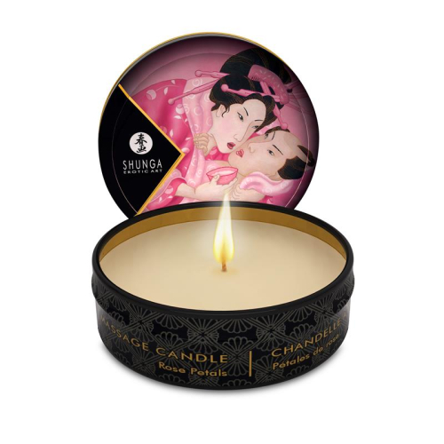 Shunga Mini Vela de Massagem Afrodisíaca Rosa