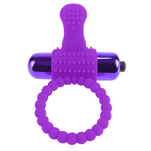 Anel de Silicone com Bala Vibradora Púrpura