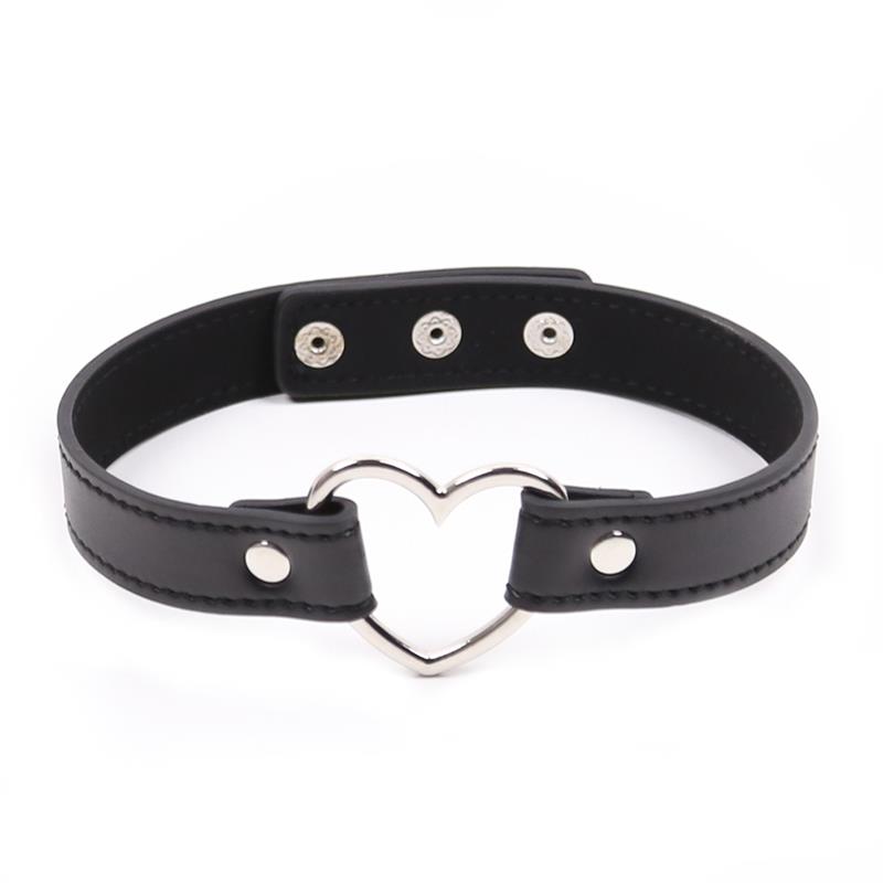 Colar com argola en Forma de Coração Ajustável 41,5 cm Preto
