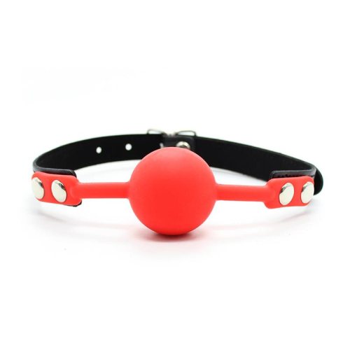Mordaza de Bola Lisa de Silicone 4 cm Preto/Vermelho