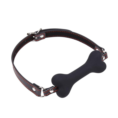 Mordaza Forma de Hueso Silicone 12 cm Preto