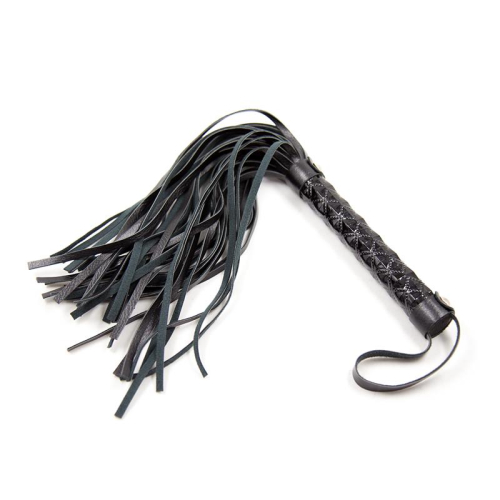 Flogger Patrón de Diamante y Mango de Metal 39 cm Preto