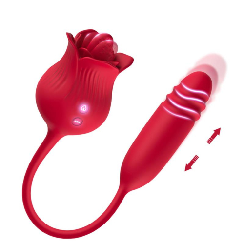 Rosa Vibradora com Licking e Thrusting USB