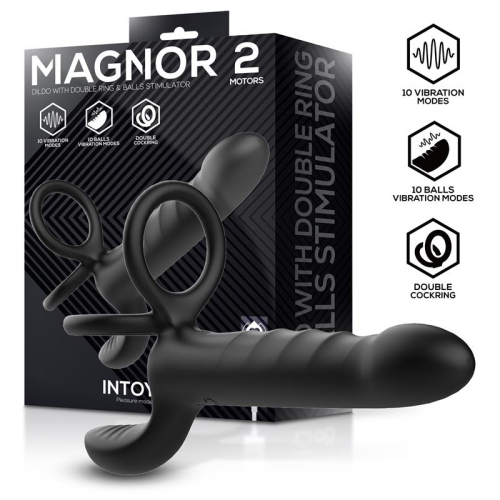 Magnor Dildo com Anel Doble y Estimulador de Testículos