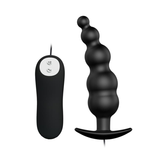 Vibrador Anal Bolhas Preto com Control Remo cl70