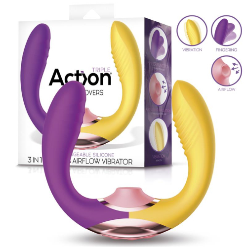 Two Lovers 3 in 1 Vibrador com Finger e Sucção