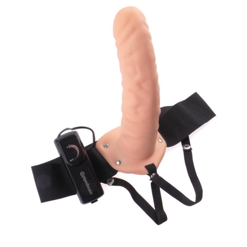 Arnés com Dildo oco e Vibração 8
