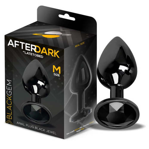 Blackgem Plug Anal Metálico com Joya Cor Preto Tamanho M
