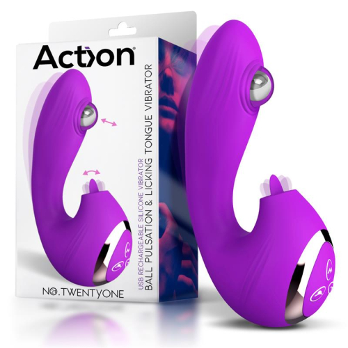 No. TwenteOne Vibrador com Bola Pulsante e Língua Estimuladora