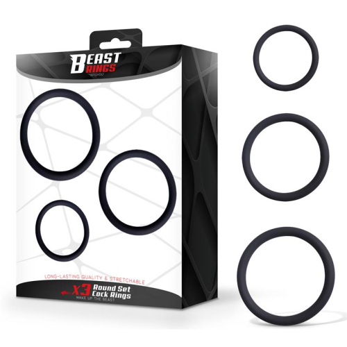 Set de 3 Anels para o Pénis Silicone S,M y L