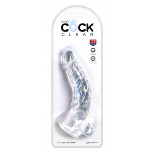 Dildo Realista com Testiculos 7,5 Transparente