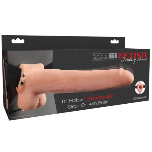 Arnés com Dildo oco com Vibração 11