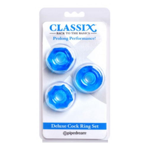 Kit 3 Anels para o Pénis Azul