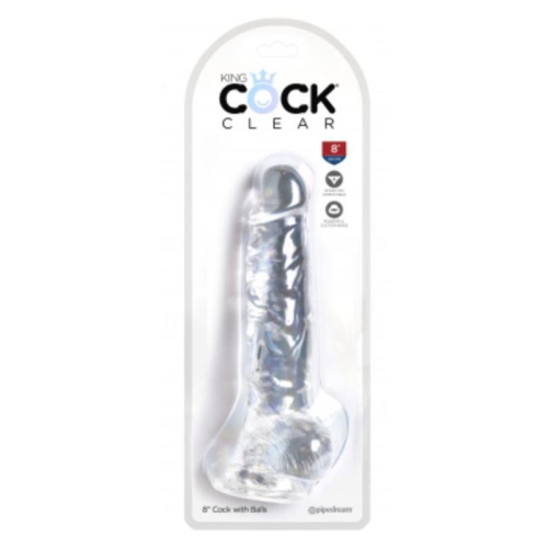 Dildo Realista com Testiculos 8 Transparente