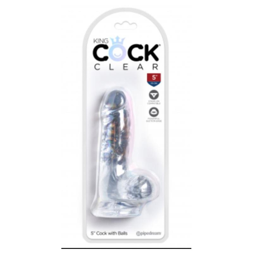 Dildo Realista com Testiculos 5 Transparente