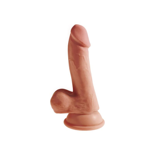 Dildo Triple Densidad com Testículos 6.5 Caramelo