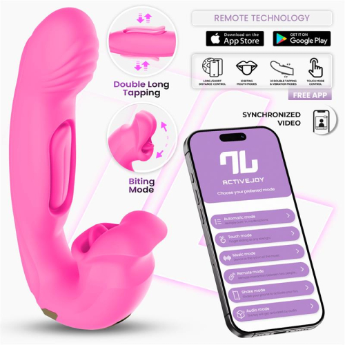 Bimbe Vibrador com Mordisqueo e Língua Doble Tapping com App