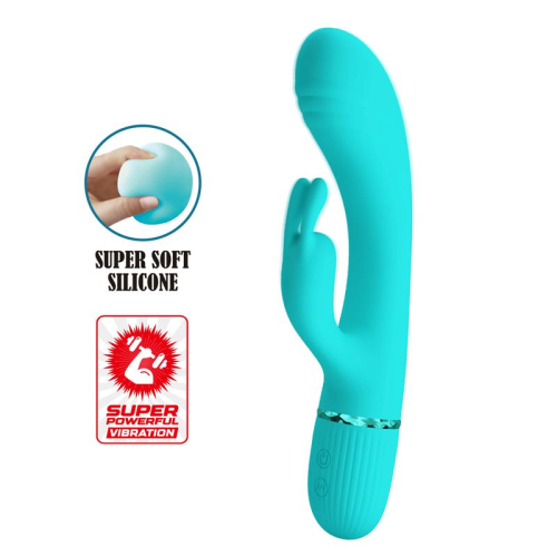 Scocco Vibrador com Rabbit Turquesa