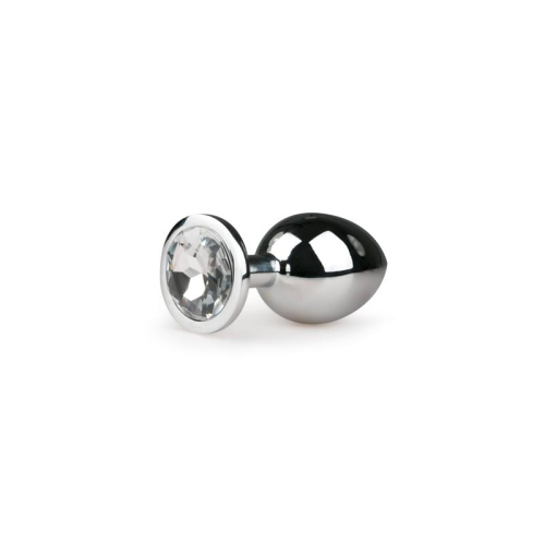 Plug com Cristal Transparente No.2 Prata