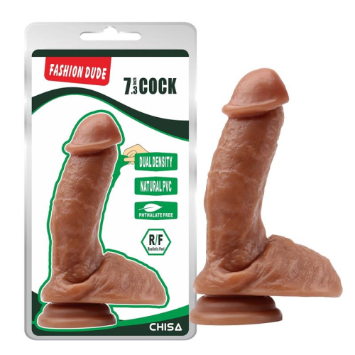 Dildo Dual Density Fashion Dude 18.5 x 4.3 cm Bronzeado