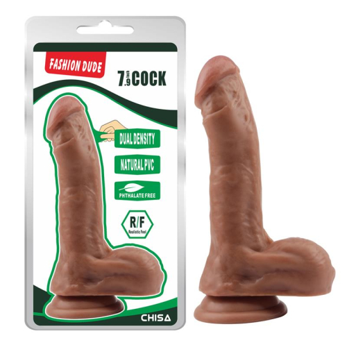 Dildo Dual Density Fashion Dude 20.5 x 4.5 cm Bronzeado