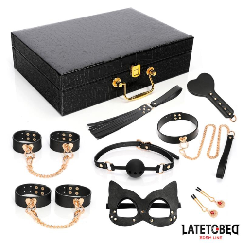 Kit Bondage de 8 Pz Couro com Maletín de Almacenaje