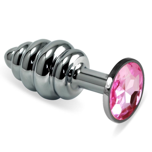 Plug Anal en Espiral Rosebud com Joya Rosa