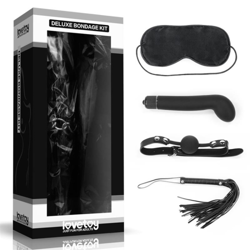 Kit Bondage Deluxe com Vibrador Preto