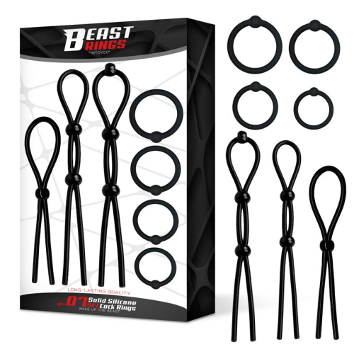 Set de 7 Anels para o Pénis Silicone sólido