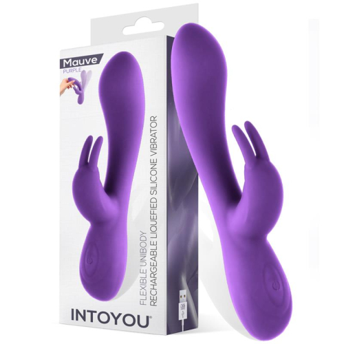 Mauve Vibrador Unibode Silicone Líquida USB Roxo