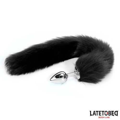 Plug Anal com Cola Preto 40 cm