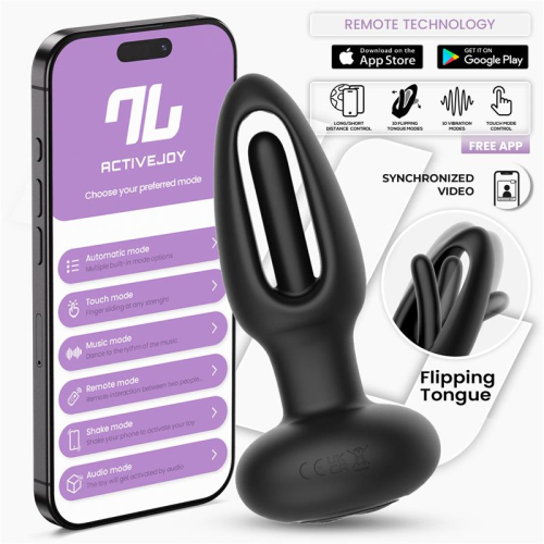 Zack Plug Anal com Flipping Tongue e Vibração com App