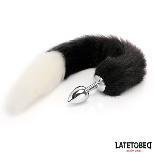 Plug Anal com Cola Branco y Preto 40 cm