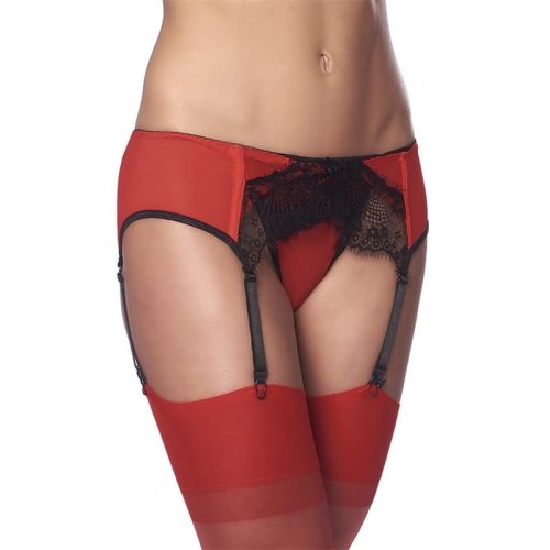 Liguero com Calcinhas y Meias Vermelho y Preto