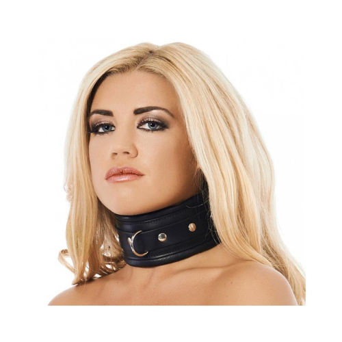 Collar Ancho Preto Couro