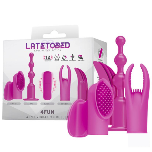 4Fun Bala Vibrador e 4 Mangas USB Impermeável Silicone